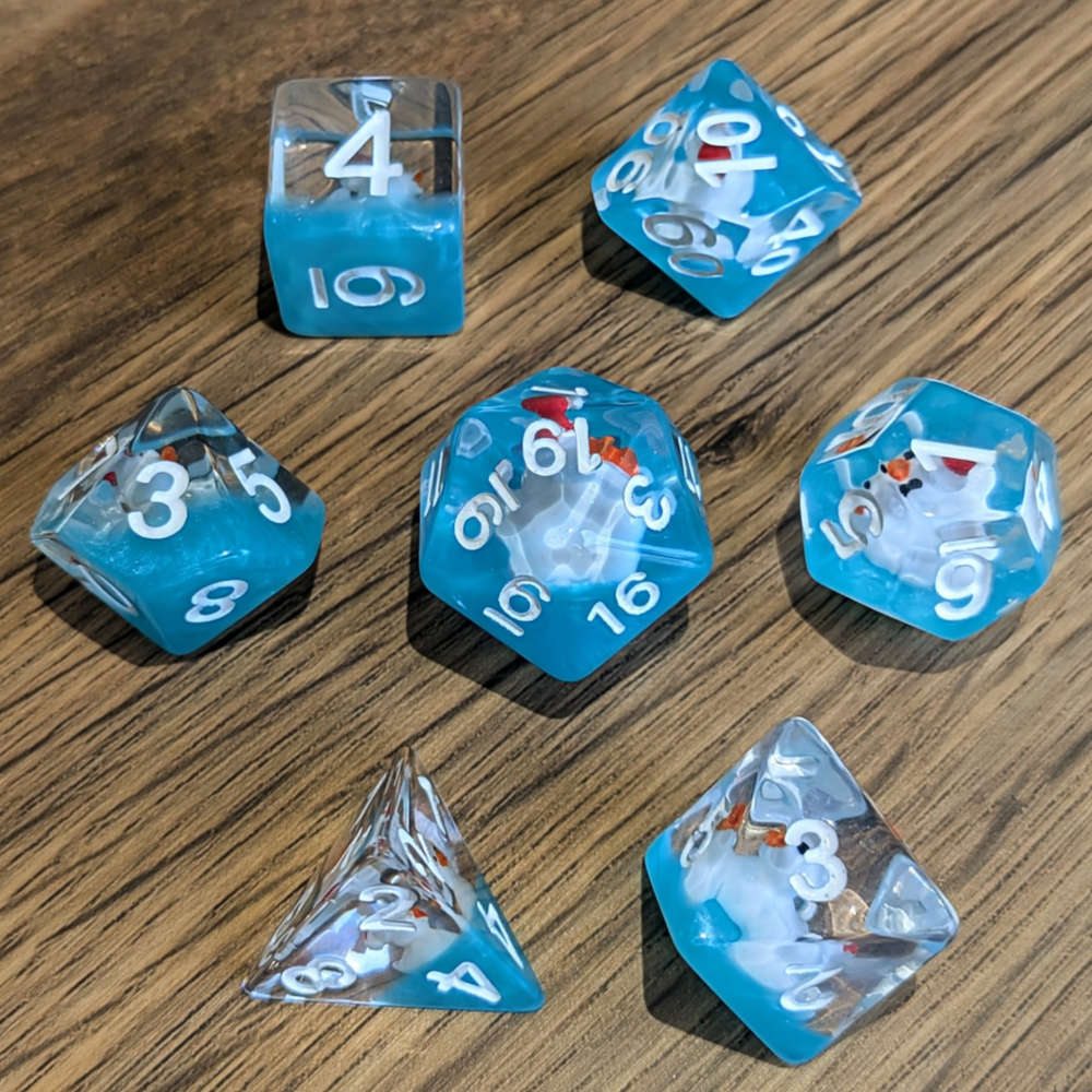 Santa Blue Rubber Duck Dice