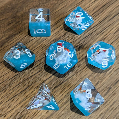 Santa Blue Rubber Duck Dice