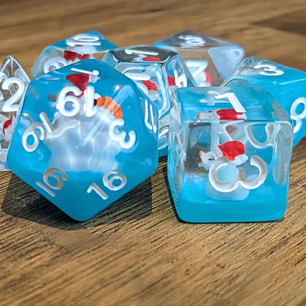 Santa Blue Rubber Duck Dice
