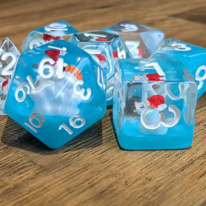 Santa Blue Rubber Duck Dice