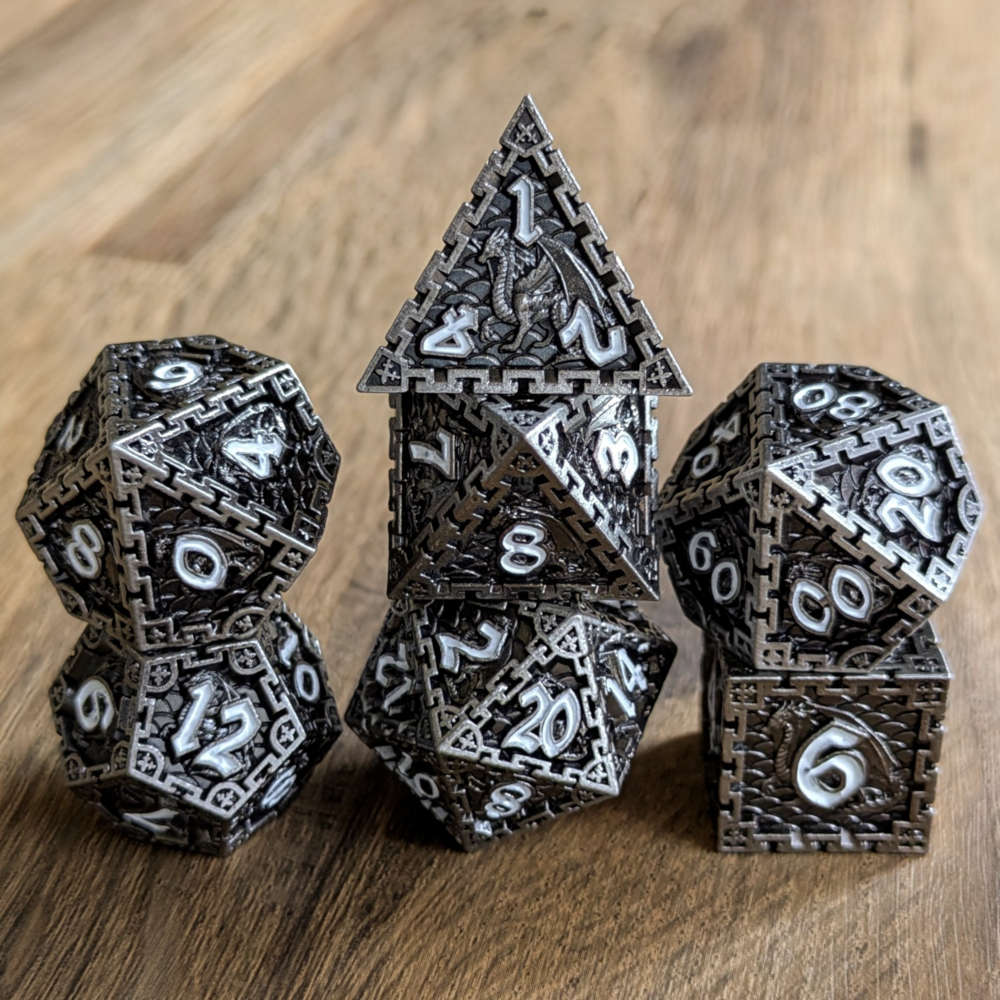 Silver Dragon Dice Set