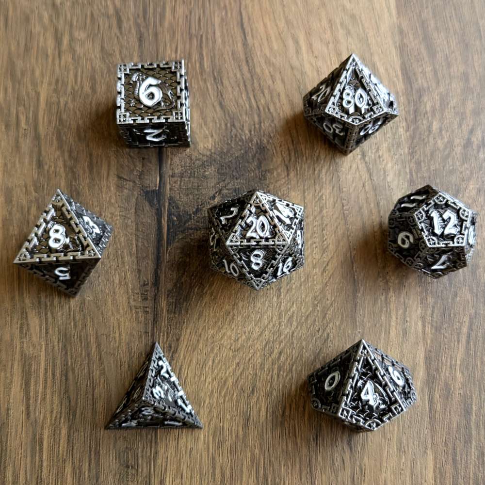 Silver Dragon Dice Set