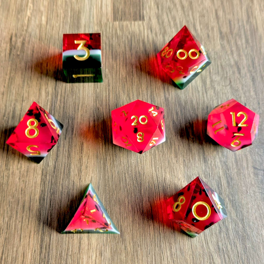 Watermelon Sharp Edge Dice Set