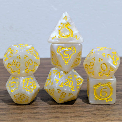 White Ascendant Dragon Dice Set