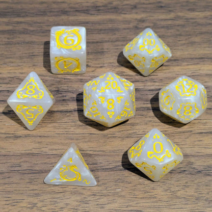White Ascendant Dragon Dice Set