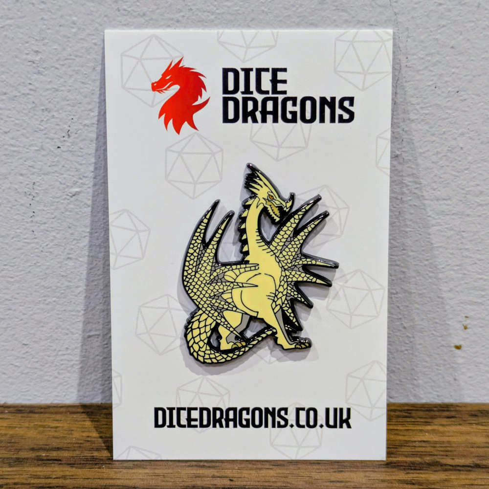 White Chromatic Dragon Pin