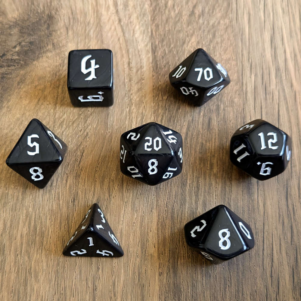White Full Moon Dice Set