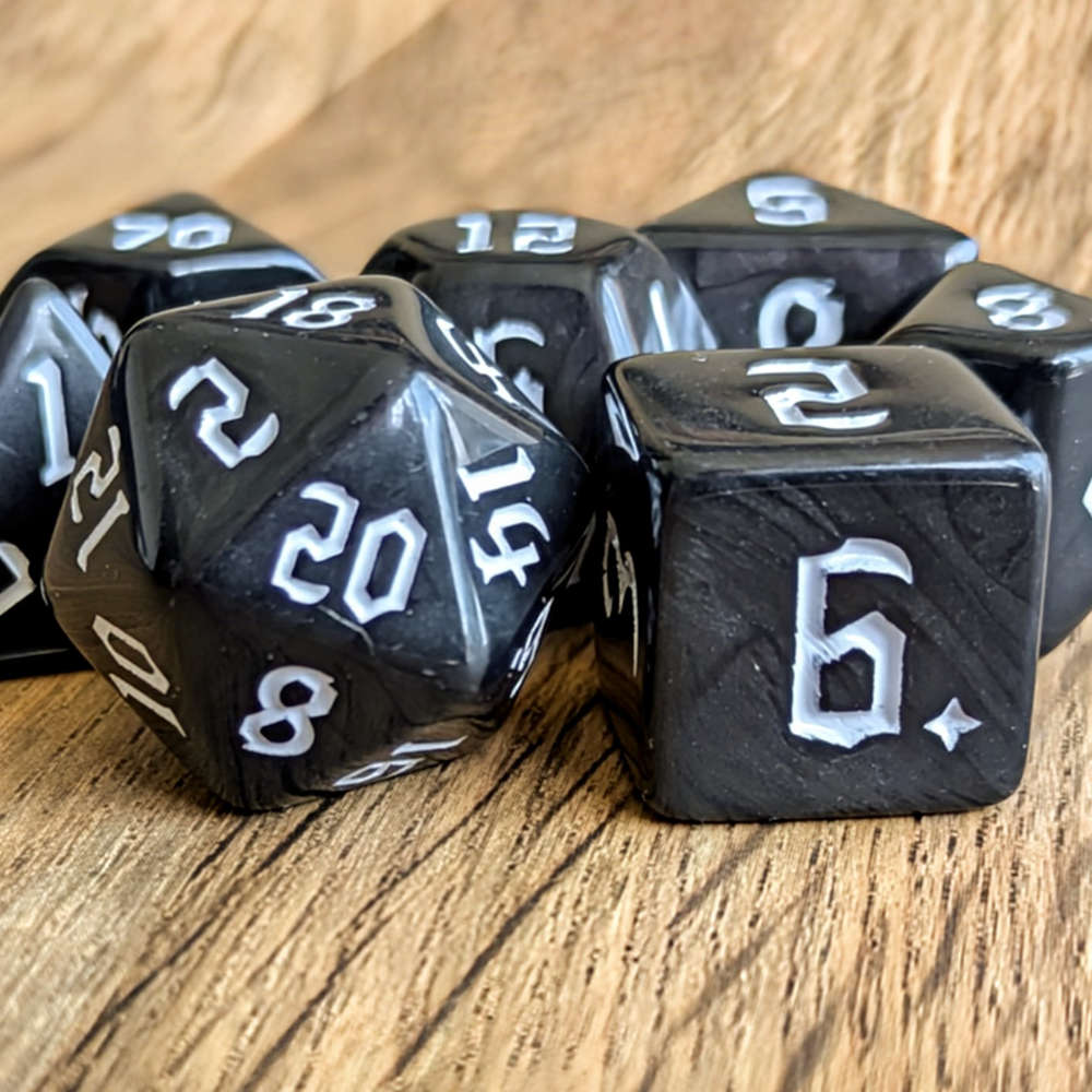White Full Moon Dice Set