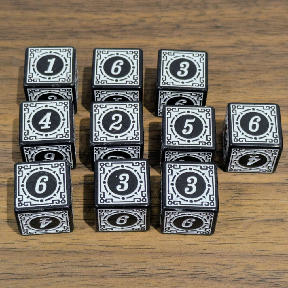 White Runic D6 Dice Set