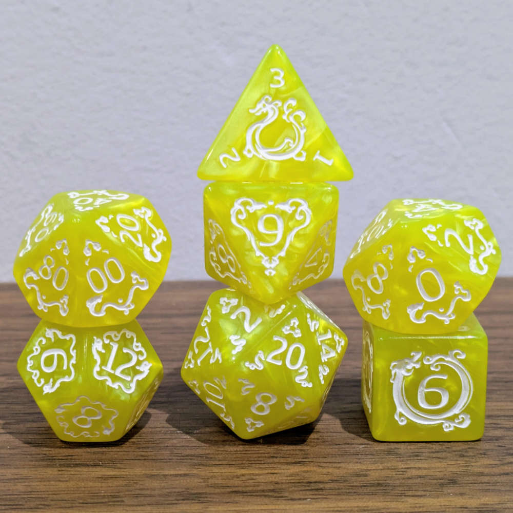 Yellow Ascendant Dragon Dice Set