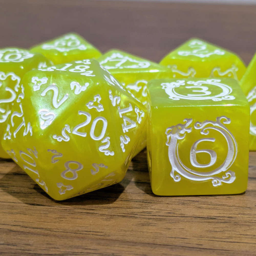 Yellow Ascendant Dragon Dice Set