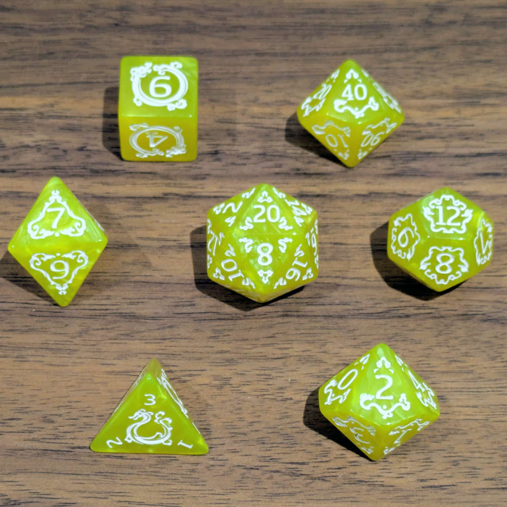 Yellow Ascendant Dragon Dice Set