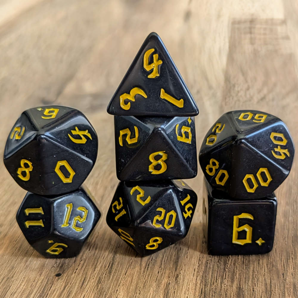 Yellow Full Moon Dice Set