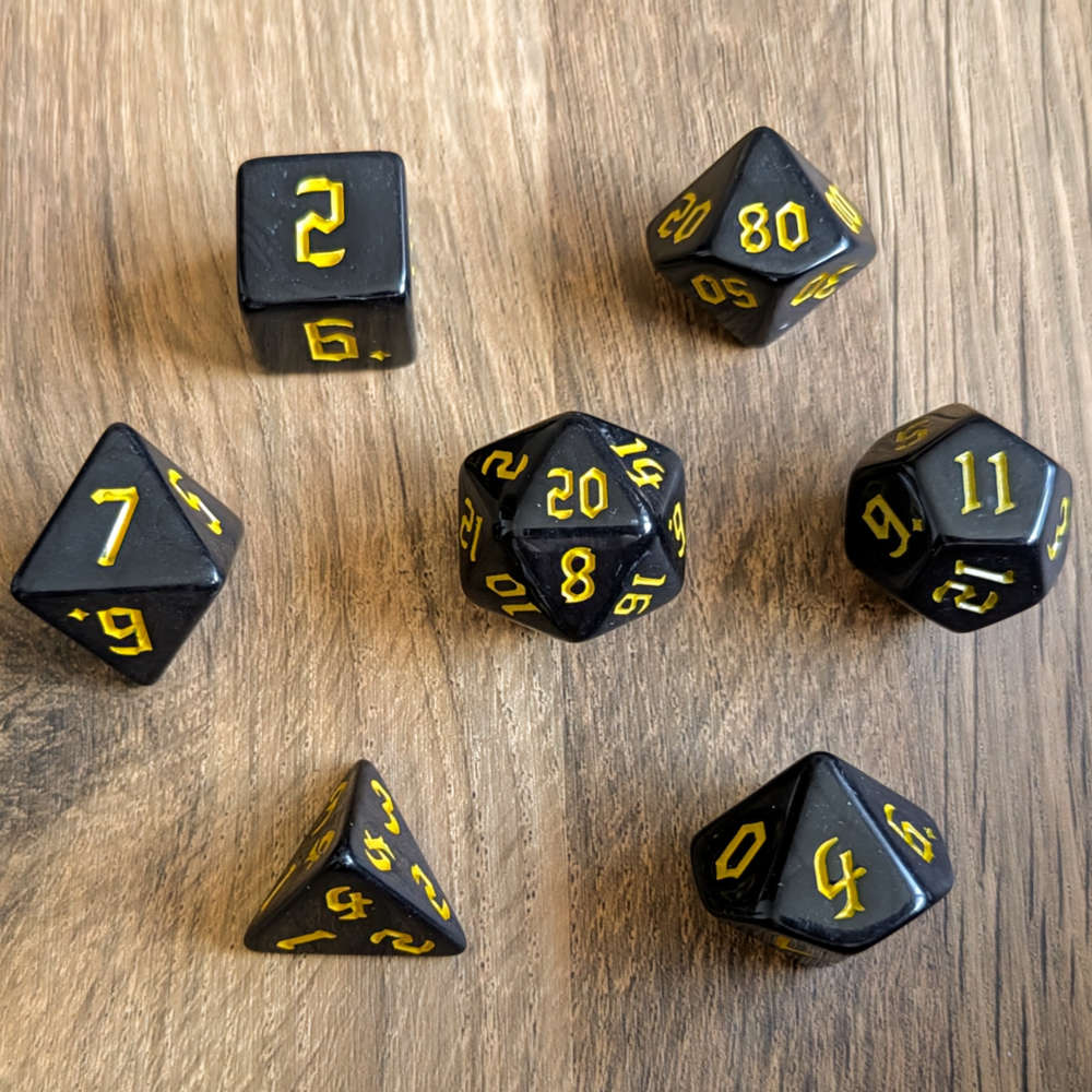 Yellow Full Moon Dice Set