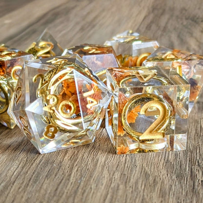 Yellow One Ring Sharp Edge Dice
