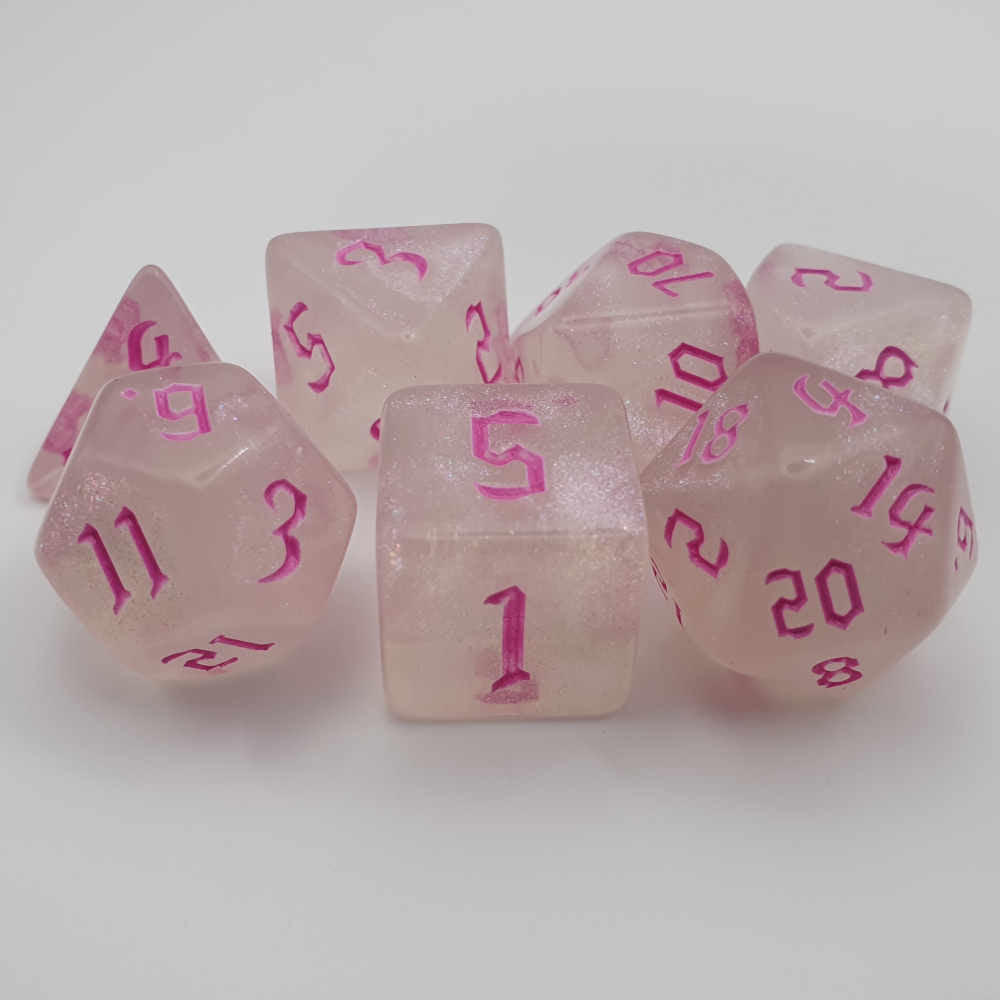 Pink magic mist DND dice set